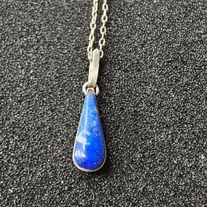 Blue Stoned Silver Necklace